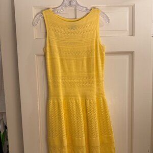NEW! LAUREN Ralph Lauren Yellow Crochet Knit Sleeveless Dress